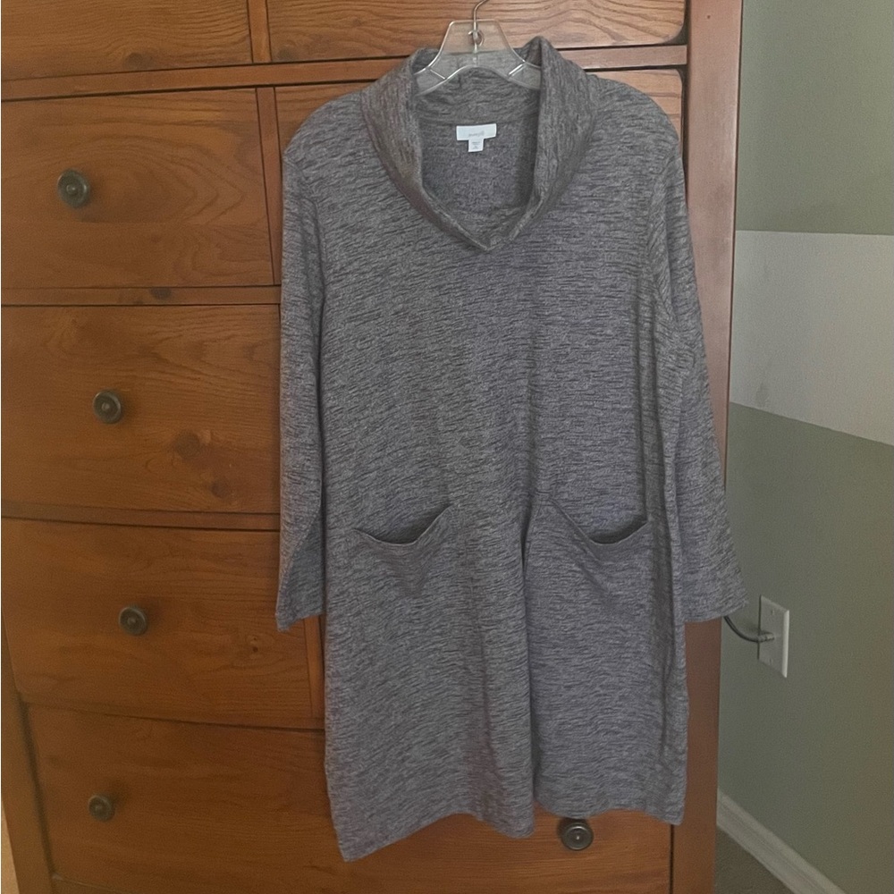 J. Jill Heathered Burgandy/Gray Midi Dress/Tunic